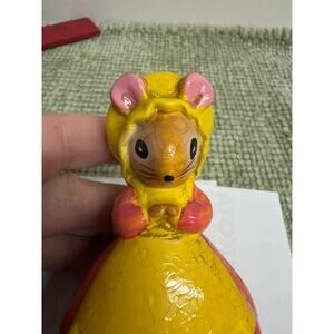 Vintage Sewing Mouse Tape Measure Made In Japan 1978 Ceramic Figure